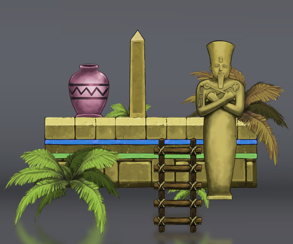 Royalty Free Game Art - Egyptian Platform Tile Set