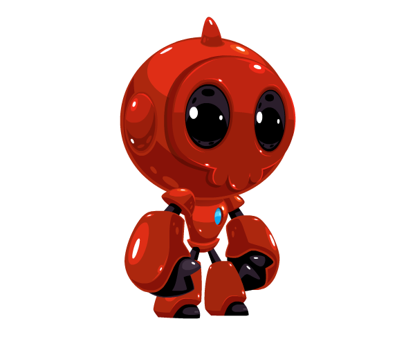 Red Bot Royalty Free Game Art Character