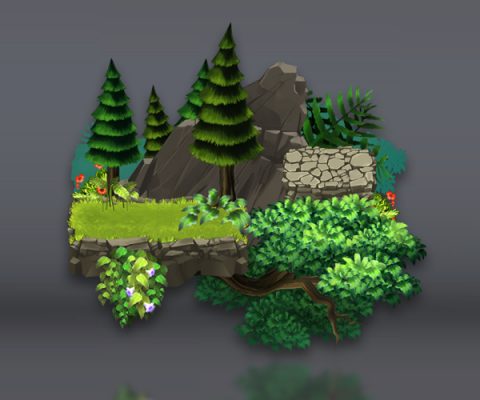 Green Valley - Platform Set - Royalty Free Game Art